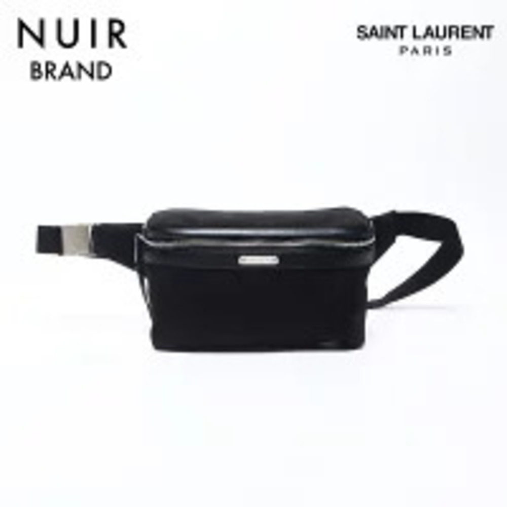 Yves Saint Laurent logo canvas waist bag shoulder black - Picture 1 of 13